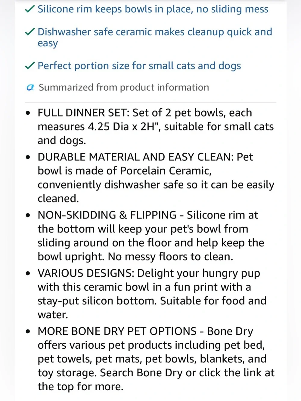 5/$30 Marble Ceramic Cat Bowls with Non-Slip Base - White (2 Pack)Small NWT